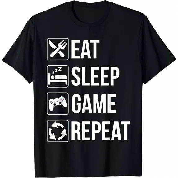 Funny Eat Sleep Game Repeat TShirt for Video Games Lovers Gift Unisex T-Shirt