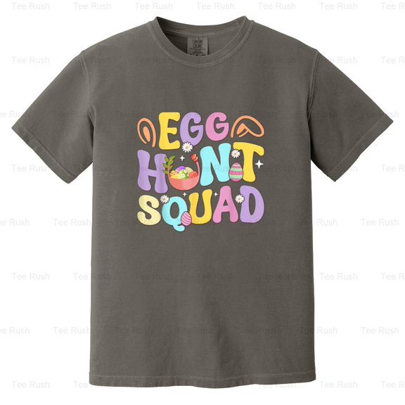 Funny Egg Hunt Squad 2024 Happy Easter Day Family Holiday Matching Group, Comfort Color T-Shirt Unisex, up to 4XL