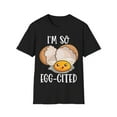 thumbnail image 1 of Funny Egg I'm So Eggcited Novelty Humor Family Art Unisex Softstyle T-Shirt, 1 of 4