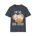 thumbnail image 1 of Funny Egg I'm So Eggcited Novelty Humor Family Art Unisex Softstyle T-Shirt, 1 of 4