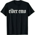 thumbnail image 1 of Funny Elder Emo Gothic Font Unisex Cotton Graphic T-Shirt, 1 of 6
