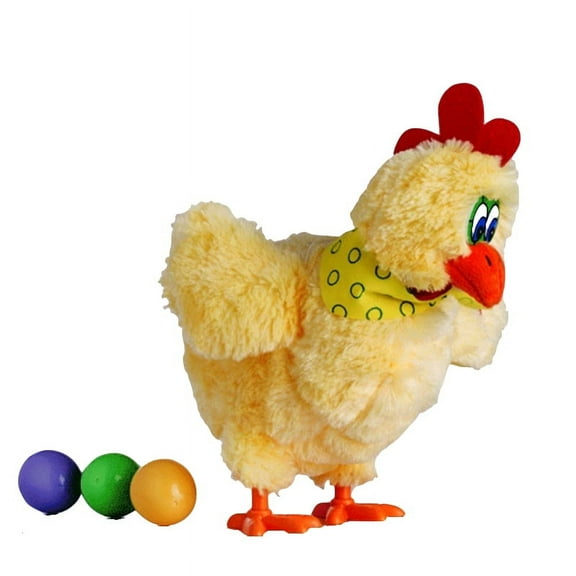 Funny Electric Musical Dancing Plush Chicken Laying Egg Pet Toy