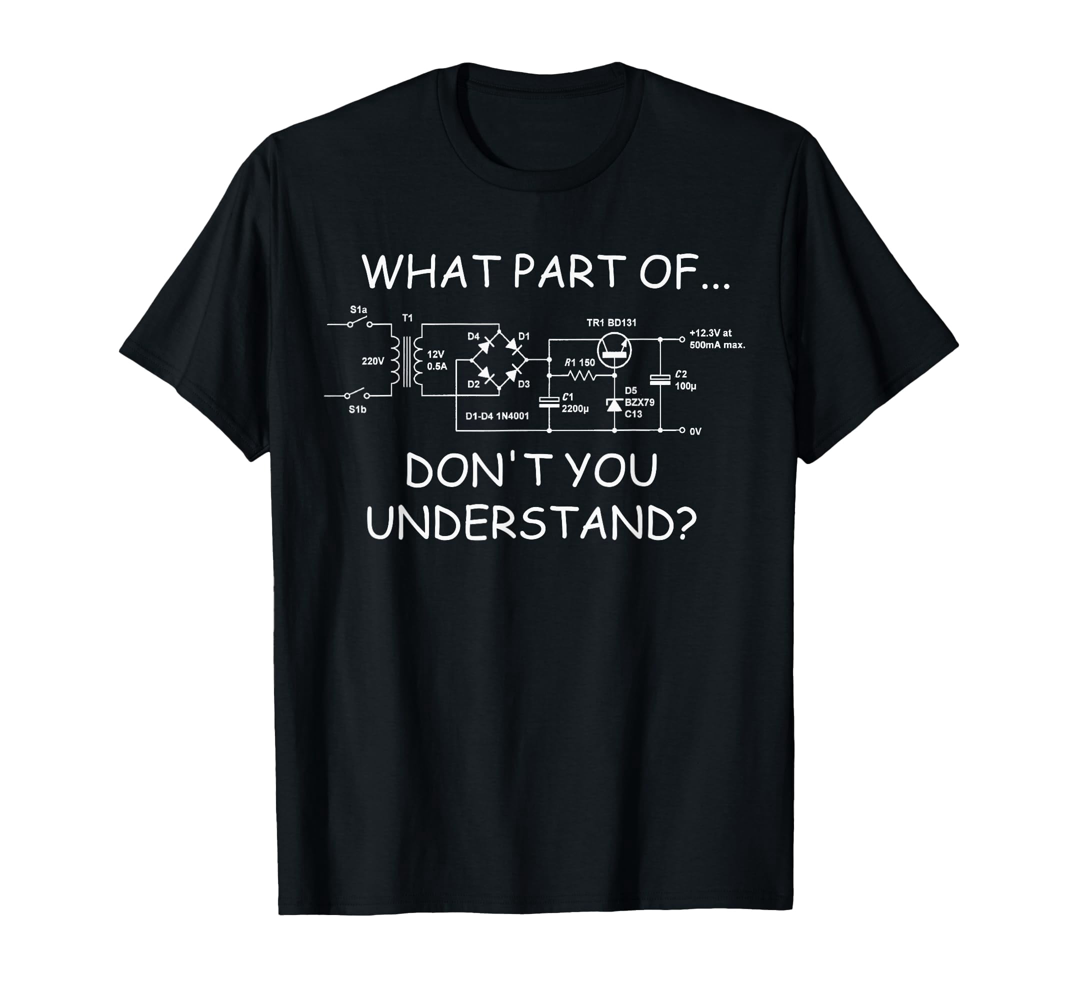 Funny Electrical Engineer Sarcasm T-Shirt with Circuit Diagram Design ...