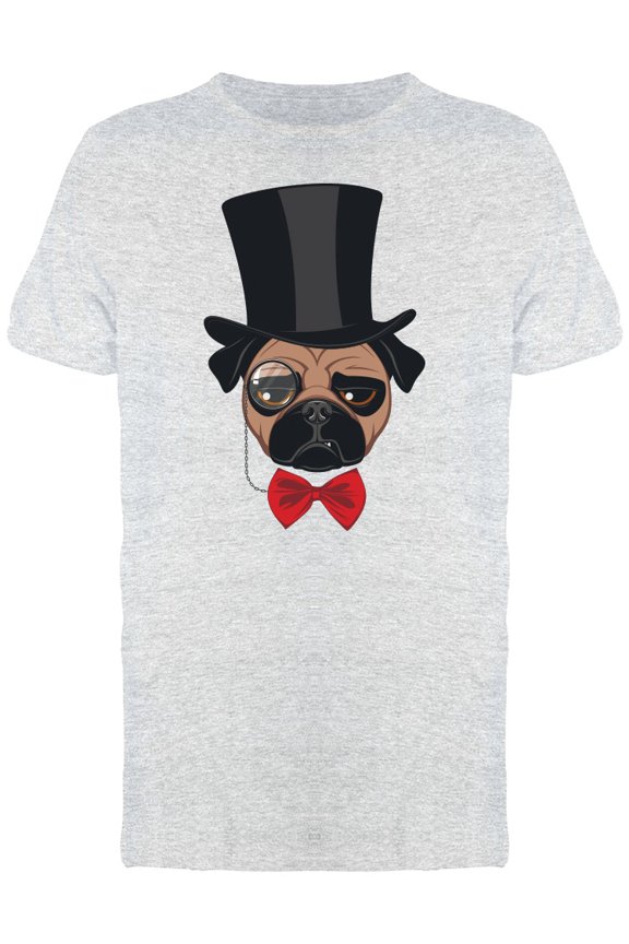 Funny Elegant Pug Tee Men's -Image by Shutterstock