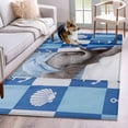thumbnail image 1 of Funny Elephant Area Rugs 2.7'x5', Washable Small Throw Rugs for Kitchen Bedroom, Cute Art Modern Lovely Animals on Showering Indoor Outdoor Rug Non-Slip Low Pile Carpet Runner Reversible Floor Mats, 1 of 8