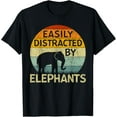 thumbnail image 1 of Funny Elephant Lovers Easily Distracted By Elephants T-Shirt men and women can wear, black, white, gifts, 1 of 4