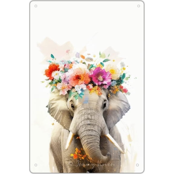 Funny Elephant Sign, Elephant Wall Art Print, Elephant Posters for Kids' Bedroom Nursery Decor, Elephant Signs for Women, Gifts for Birthday Christmas Anniversary 12x8 Inches