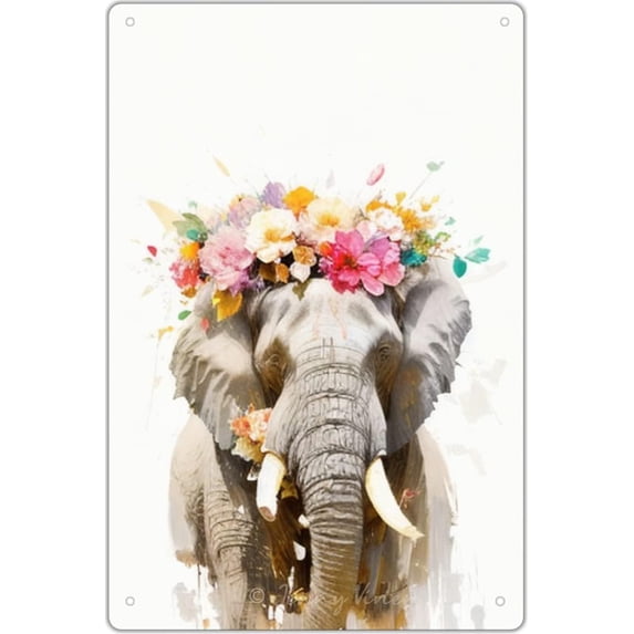 Funny Elephant Signs, Elephant Lovers Gifts for Birthday Party Christmas Children's Day School Season, Uplifting Gift, Elephant Signs for Women, Funny Elephant Bathroom Decor 5.5x8 In