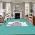 thumbnail image 1 of Funny Elephant Washable Living Room Rugs 5'x8', Elephant's Butt White Washing Machine Farmhouse Low Pile Throw Large Area Rug Non-Slip Sturdy Edge Binding Carpet for Living Room Kitchen Office, 1 of 9