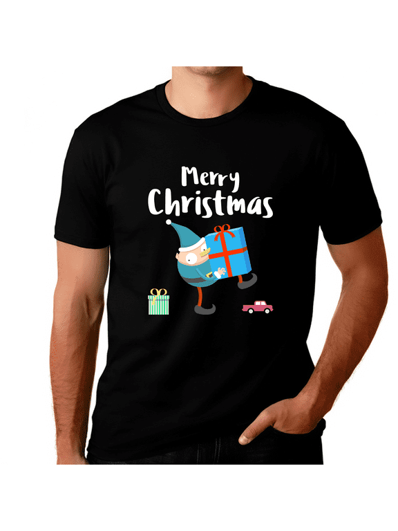 Funny Elf Big and Tall Christmas PJs Funny Plus Size Christmas Shirts for Men Plus Size Christmas T Shirt