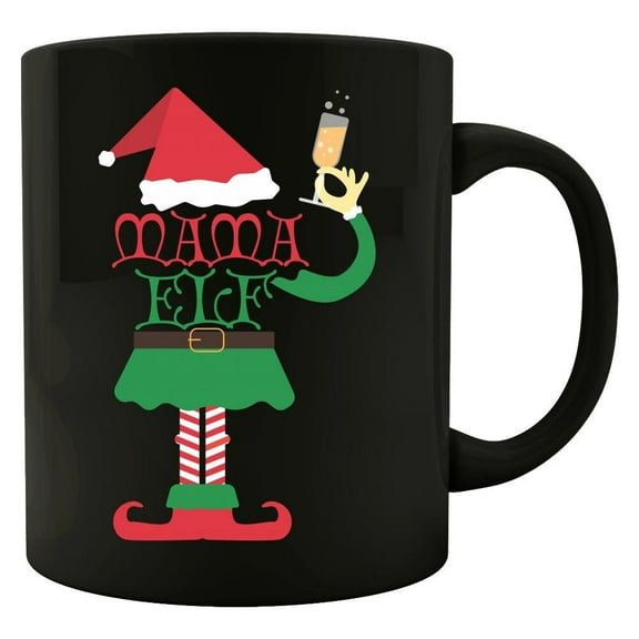 Mama Santa's Helper 11 oz Coffee Mug - Funny Elf White Ceramic Gift