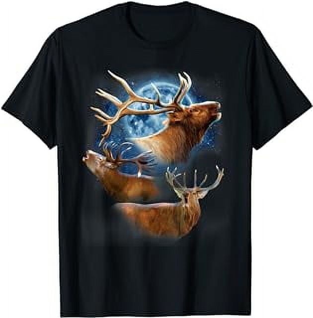 Funny Elk Hunting Shirt - Elk Shirt Elk Howling at the Moon T-Shirt ...