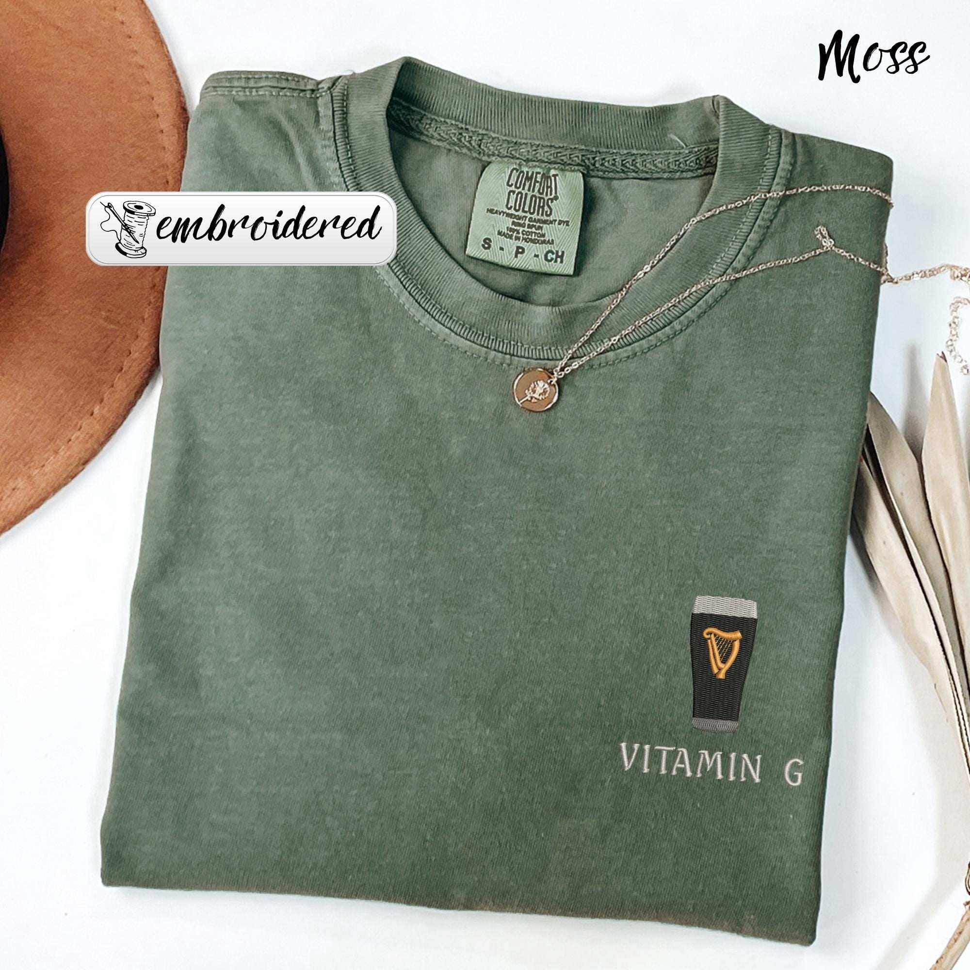 Funny Embroidered Coffee Cup Design Comfort Colors Shirt for St ...