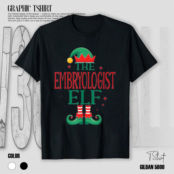 Funny Embryologist Elf Christmas Holiday for Medical Staff Unisex T-Shirt,S-5XL