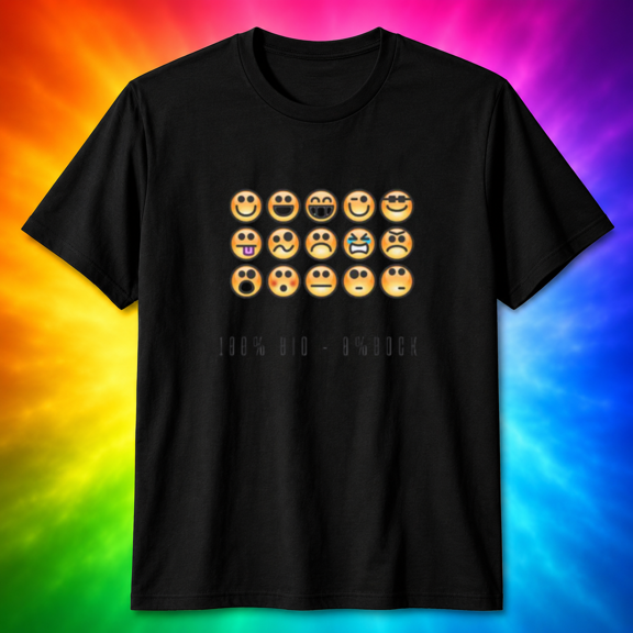 Funny Emoji Faces T-Shirt - 100% BIO 0% BOCK T-shirt, for men & women, S-5XL