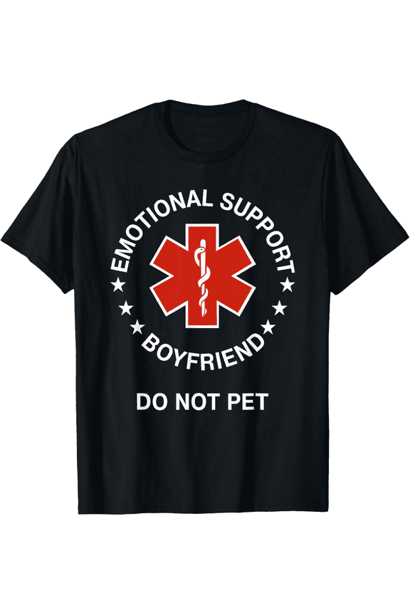 Funny Emotional Support Partner Graphic Tee Sarcastic Men's Humor T-Shirt Retro EMS Style Do Not Pet Apparel