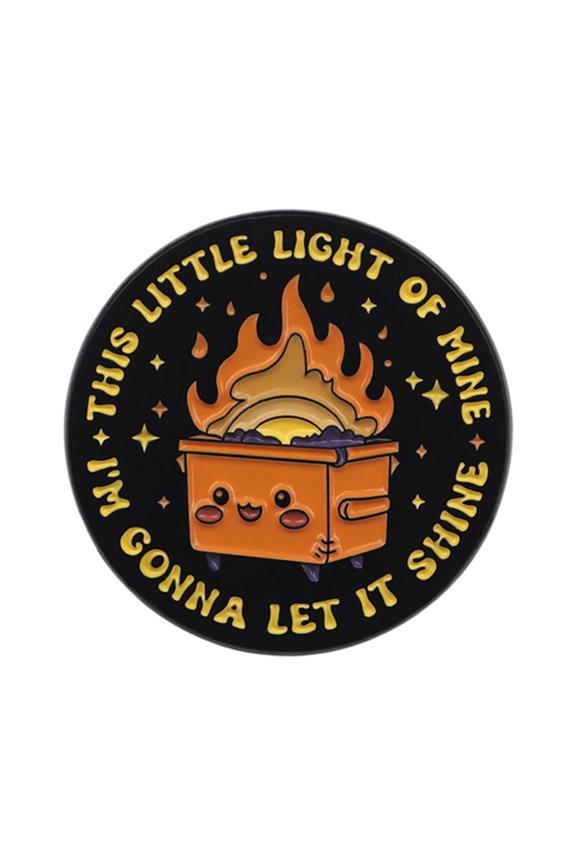 Funny Enamel Pins, Cute Novelty Brooch Badge, Dumpster Fire Pin, Lapel Pin for Backpacks and Jackets, Accessory Gift for Friends K