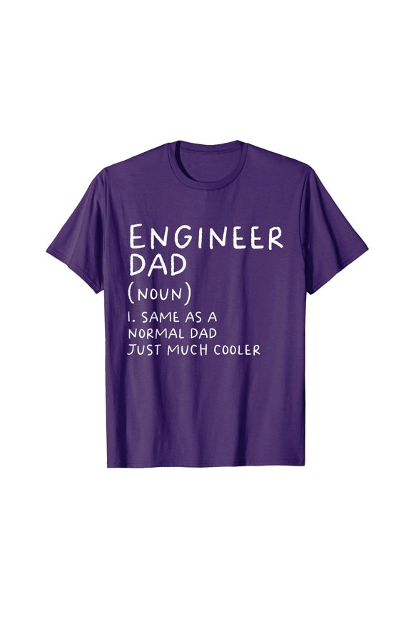 Funny Engineer Dad Definition Purple T-Shirt for Proud Fathers and Tech Enthusiasts