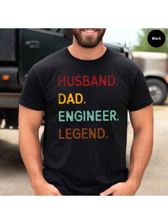 Funny Engineer Dad T-Shirt, Husband Dad Engineer Legend Shirt, Engineer T-Shirt
