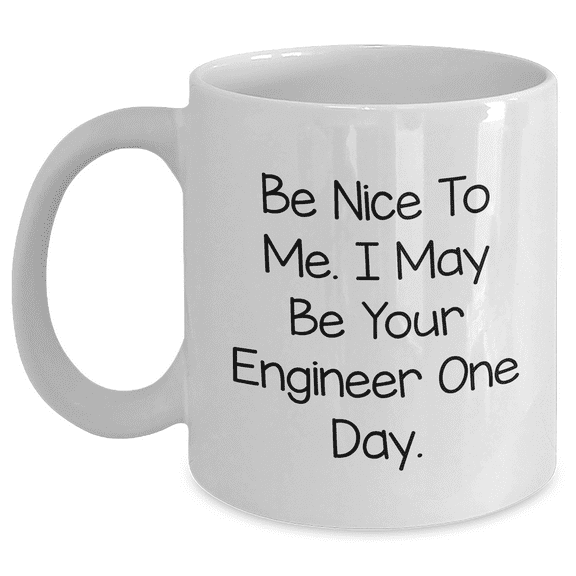 Funny Engineer Quote Gifts from Mom to Her Little Engineer on White Coffee Mug, Mother's Day Unique Gifts for Engineer