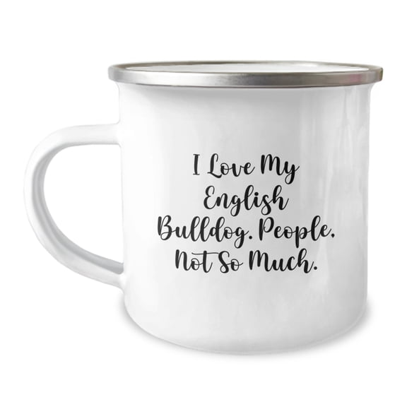 Funny English Bulldog Camping Mug Gifts from Men to Family for Christmas
