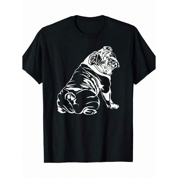 Funny English Bulldog Dog Gift 220g 100% Cotton T-Shirt