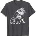 thumbnail image 1 of Funny English Bulldog Dog Gift Softstyle Unisex T-Shirt,Dark Heather Grey Color,Size 3XL, 1 of 5