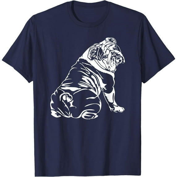 Funny English Bulldog Dog Gift Softstyle Unisex T-Shirt,Navy Color,Size YXS