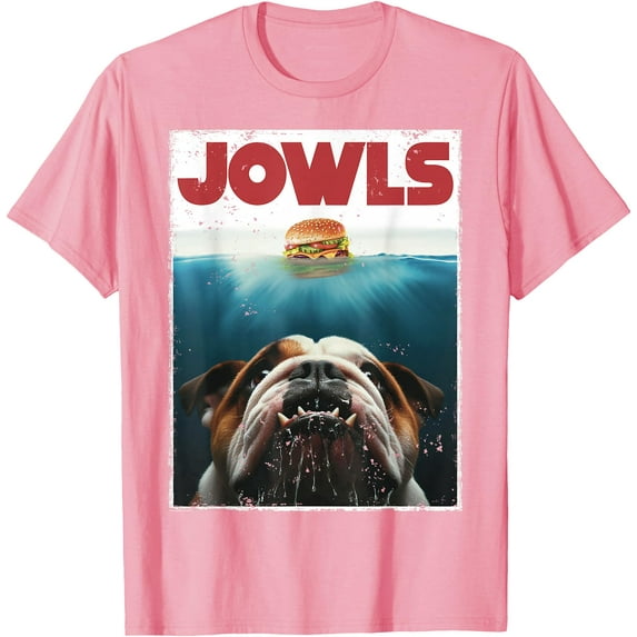 Funny English Bulldog Jowls Burger Dog Mom Dad Softstyle Unisex T-Shirt,Light Pink Color,Size YS