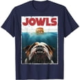 thumbnail image 1 of Funny English Bulldog Jowls Burger Dog Mom Dad Softstyle Unisex T-Shirt,Navy Color,Size L, 1 of 5
