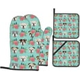 thumbnail image 1 of Funny English Dog Print Oven Mitts and Pot Holders Sets 4 Piece Set Kitchen Women Men Cooking Baking Microwave Heat Resistant, 1 of 6