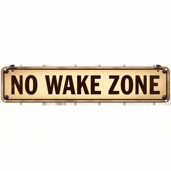 Metal Tin Signs 16*4 inches "NO WAKE ZONE" Rustic Vintage Style Durable