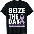thumbnail image 1 of Funny Epilepsy Awareness Seize The Day Ribbon T-Shirt, 1 of 4