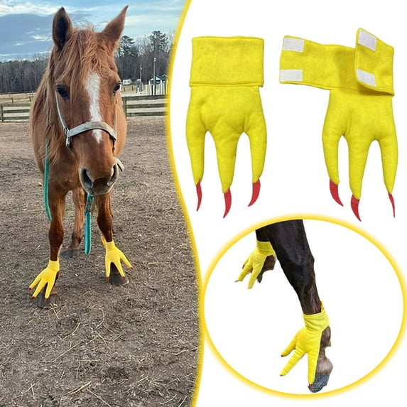 Funny Equine Chicken Feet Socks For Horse Unique Carnival Thanksgiving Animal Decorations Horse Accessories Novelty Pet Party Outfit