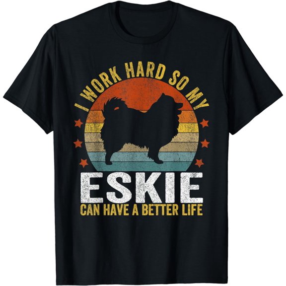 Funny Eskie Mom Eskie Dad American Eskimo Dog Retro Vintage T-Shirt