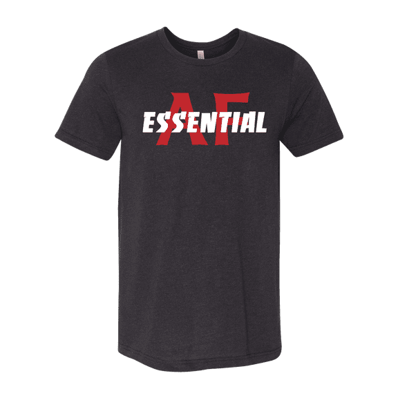 Funny Essential AF Unisex Adult Short Sleeve T-shirt-Black Heather-medium