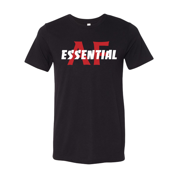 Funny Essential AF Unisex Adult Short Sleeve T-shirt-Black-large