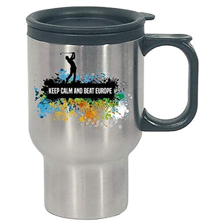 Funny Europe - Golf Sport - Nation Continent Country Pride Humor - Stainless Steel Travel Mug