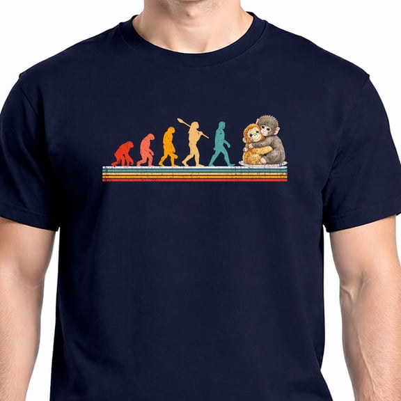 Funny Evolution Hugging Monkey Punch Primate Science T-Shirt