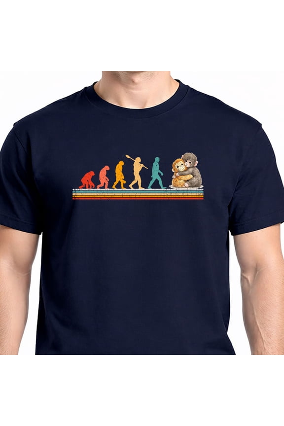 Funny Evolution Hugging Monkey Punch Primate Science T-Shirt