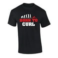 thumbnail image 1 of Funny Evolution Olympic Sport Born to Curl Graphic Short Sleeve T-shirt-Medium Black, 1 of 4