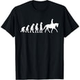 thumbnail image 1 of Funny Evolution of Man Horse Riding T-Shirt Retro Equestrian Horseback Rider Graphic Tee for Men and Women, 1 of 6