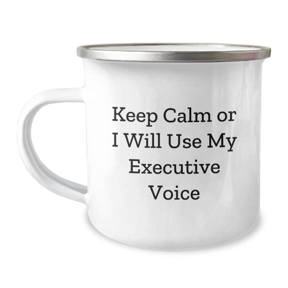 Funny Executive Gifts from Men to Executive Friends - Keep Calm Or I Will Use My Executive Voice Christmas Unique Gifts for Executive Family