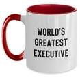 thumbnail image 1 of Funny Executive Gifts from Santa for Men - World's Greatest Executive, Two Tone Coffee Mug, Christmas Unique Gifts, Executive Office Decor, 1 of 4