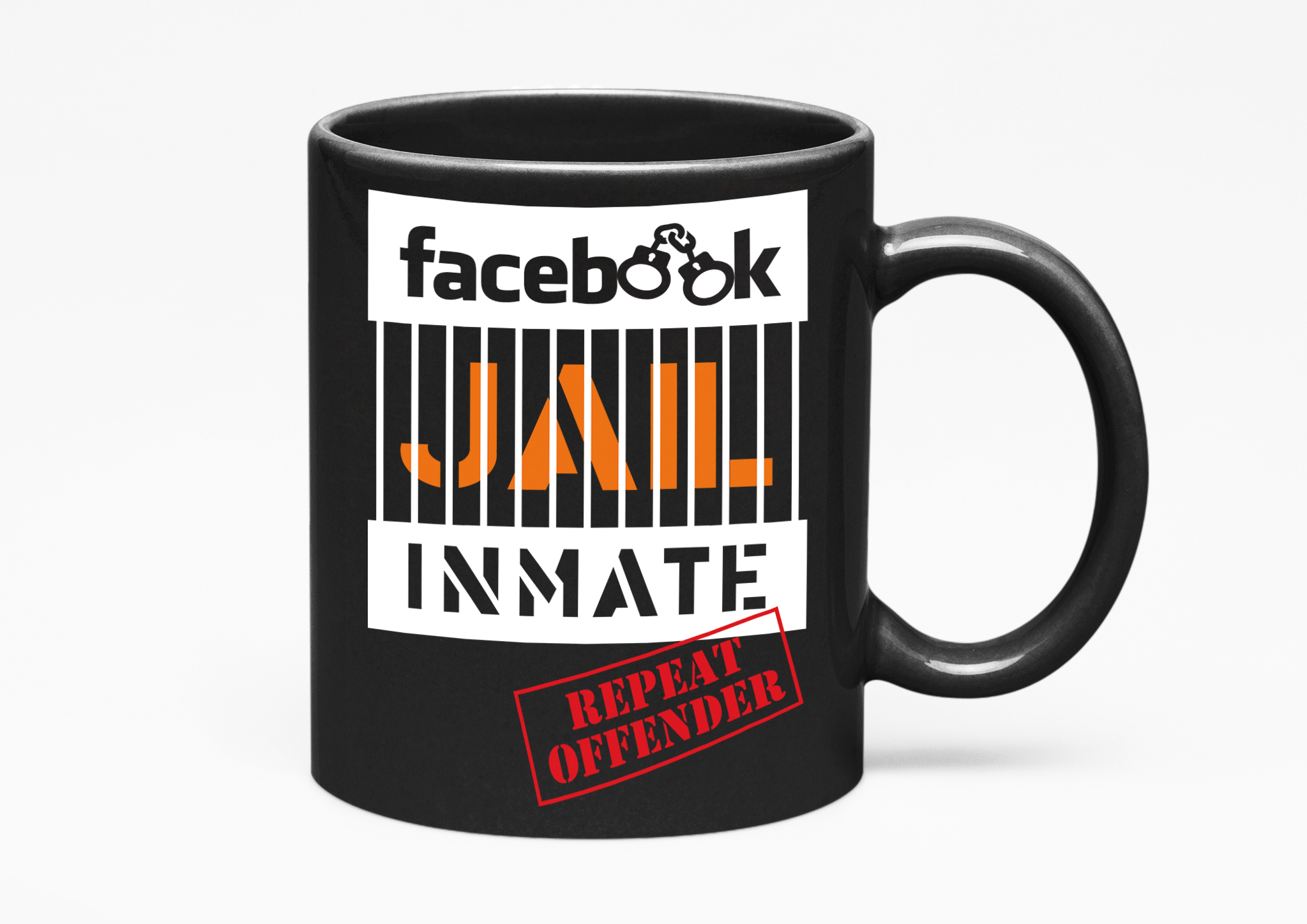 Inmate Cup Funny FB Jail Inmate, Repeat Offender Meme Cup, Black 11oz Ceramic Mug ...