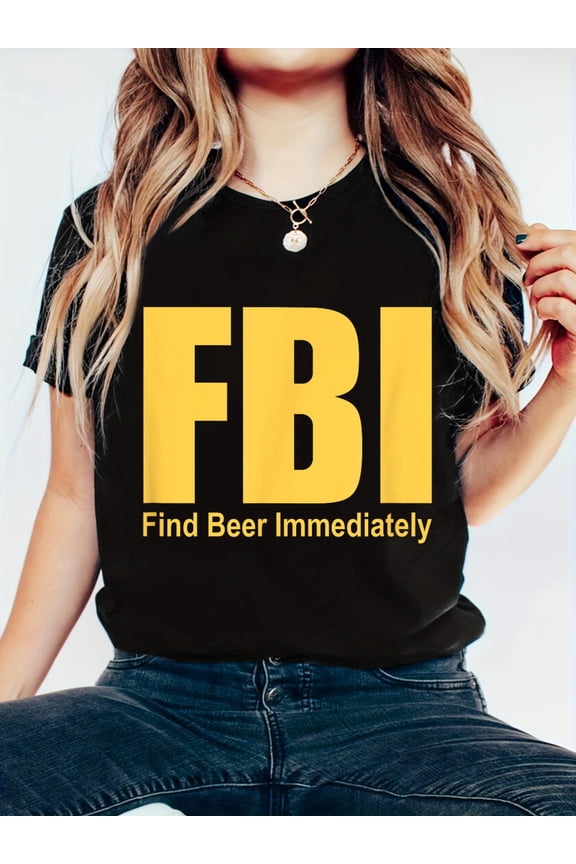 Funny FBI Find Beer Immediately T-Shirt