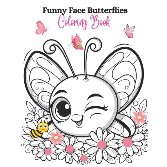 Funny Face Butterflies Coloring Book (Paperback)