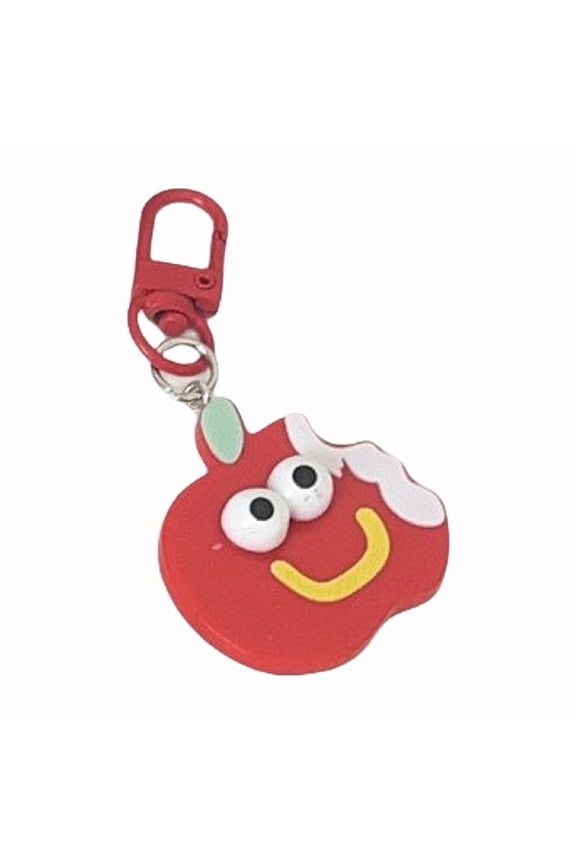 Funny Face Cartoon Red Apple Keychain For Keys Bags Backpacks Cute Gift Idea Durable Plastic Key Ring With Playful Design