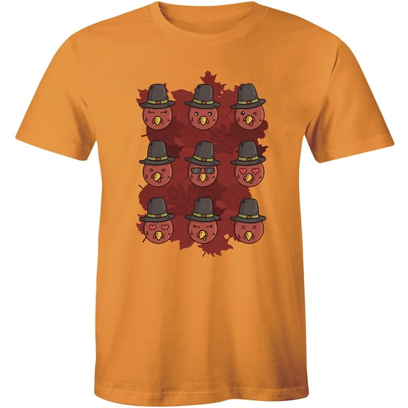 Funny Face Moods By Emoji's Printed Short Sleeve Crew Neck men's T-Shirt