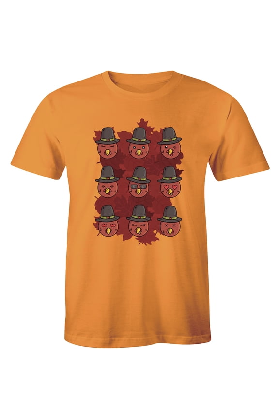 Funny Face Moods By Emoji's Printed Short Sleeve Crew Neck men's T-Shirt